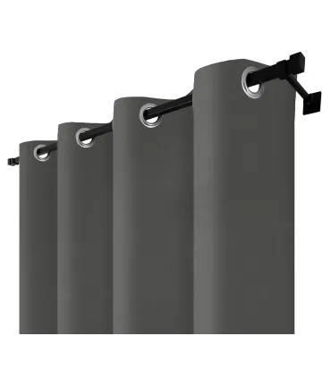 Zatemňovací závěs s kroužky – Blackout Royal Steel, tmavě šedá