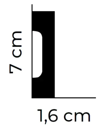 Flexibilní soklová lišta MD359F 200 x 7 x 1.6 cm Mardom