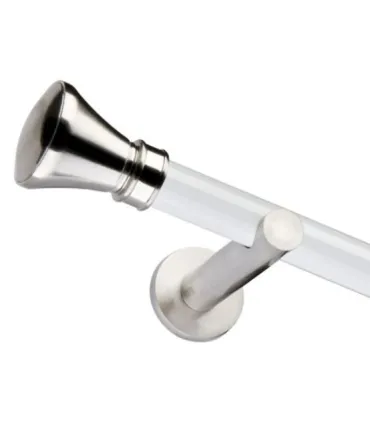 Jednoduchá 19mm biela leskla koncovka Kalisto efekt nerez