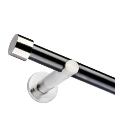 Jednoduchá 19mm  matná čierna koncovka Pullo efekt nerez