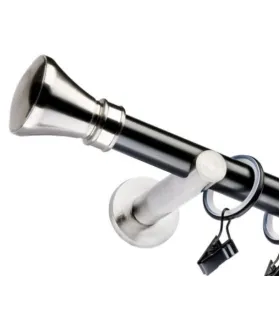 Jednoduchá 19mm  matná čierna koncovka Koloseo efekt nerez