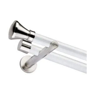 Dvojitá 19mm biela leskla koncovka Koloseo efekt nerez