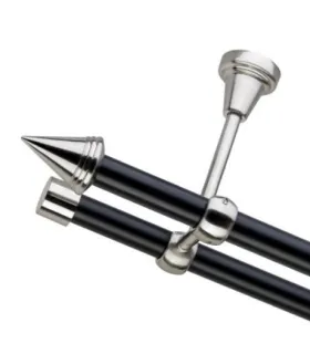 Dvojitá 19mm matná čierna koncovka Stizok inner efekt nerez