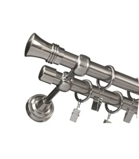 Garníža dvojitá Ø 19mm efekt-nerezová oceľ koncovka - Capri