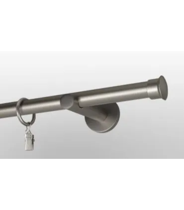 Satin nickel Ø 25 mm - koncovka Duo tyč hladká držiak simple