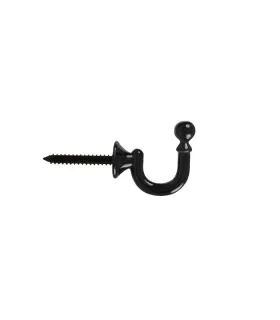 Háčik kovový čierny k záclonám 1ks