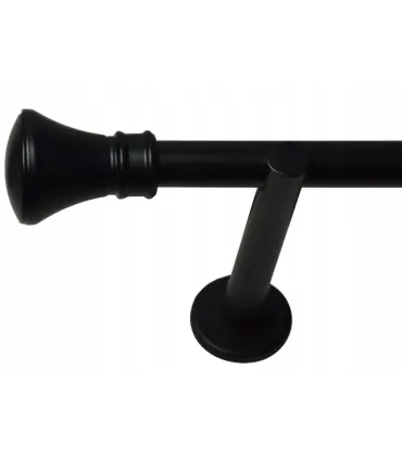 Jednoduchá 19mm  matná čierna koncovka Koloseo