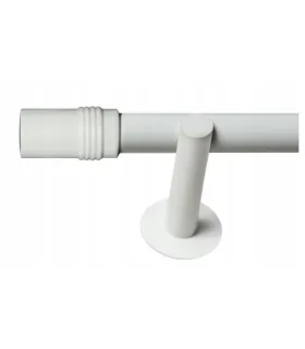 Jednoduchá 19mm biela leskla koncovka Cylinder