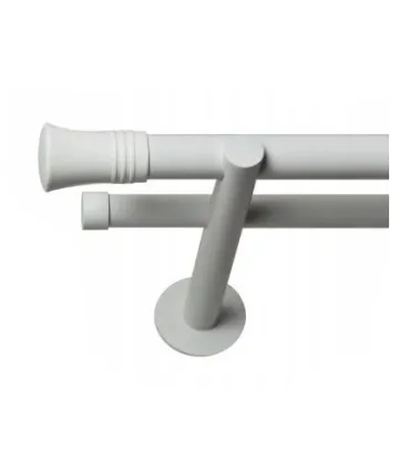 Dvojitá 19mm biela leskla koncovka Capri