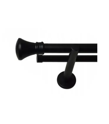 Dvojitá 19mm matná čierna koncovka Koloseo