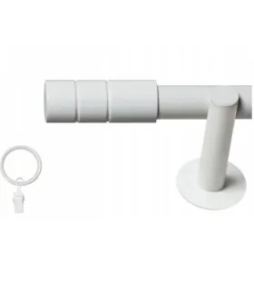 Jednoduchá 25mm biela matna koncovka Cylinder hladky