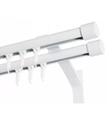 Garniža dvojitá hliníkový profil BIELA koncovka Pullo
