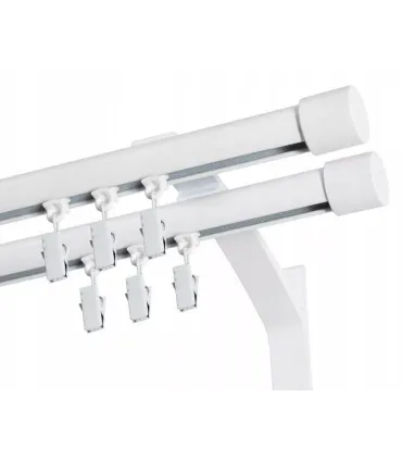 Garniža dvojitá hliníkový profil BIELA koncovka Pullo