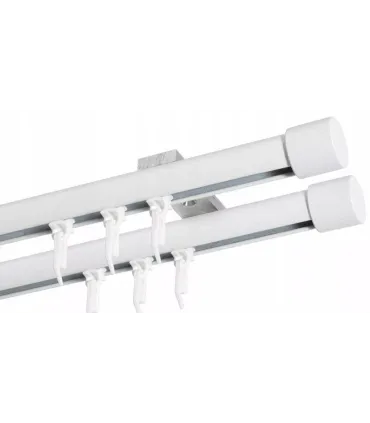 Garniža dvojitá hliníkový profil BIELA koncovka Pullo