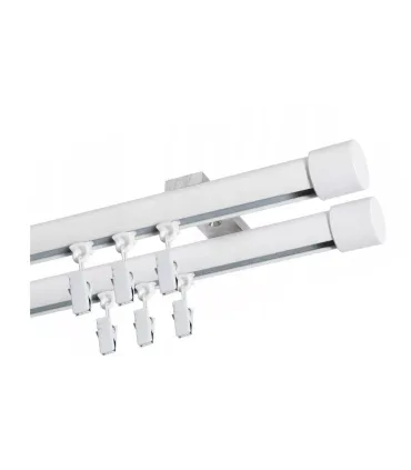 Garniža dvojitá hliníkový profil BIELA koncovka Pullo