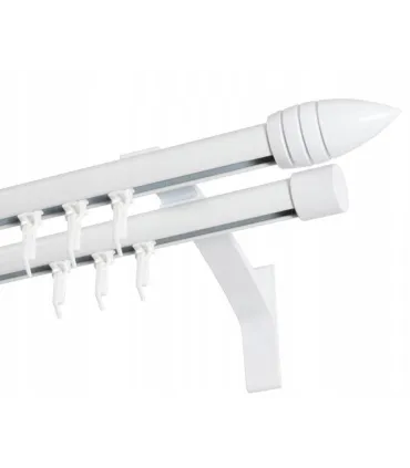 Garniža dvojitá hliníkový profil BIELA koncovka Potisk Frez