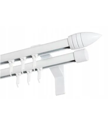 Garniža dvojitá hliníkový profil BIELA koncovka Potisk Frez