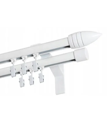 Garniža dvojitá hliníkový profil BIELA koncovka Potisk Frez