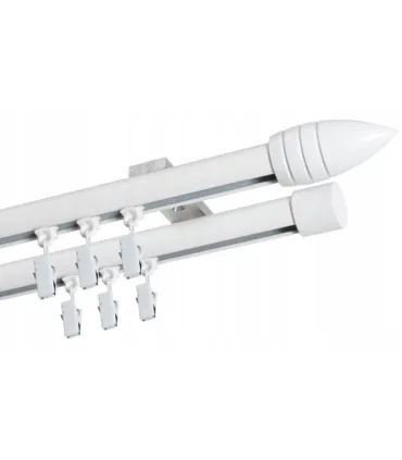 Garniža dvojitá hliníkový profil BIELA koncovka Potisk Frez