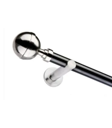 Jednoduchá 25mm matná čierna tyč koncovka Kalisto efekt nerez