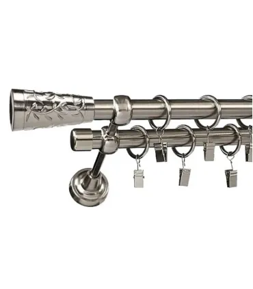 Garníža dvojitá Ø 19mm efekt-nerezová oceľ koncovka - Sevilla