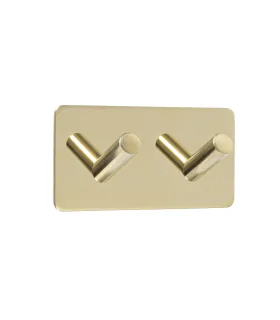 Dvojitý samolepiaci vešiak z leštenej mosadznej nehrdzavejúcej ocele