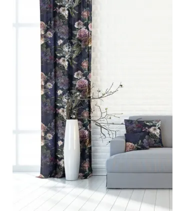 Závěs na řasící pásce farba Flores 02