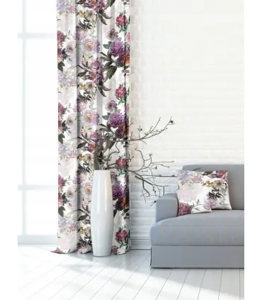 Závěs na řasící pásce 140cmx250 cm farba Flores 02