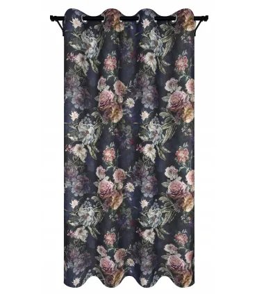 Závěs s kroužky 140cmx250 cm barva Lahvově zelená