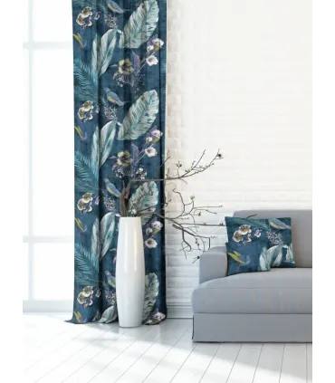 Závěs na řasící pásce farba Flores 02