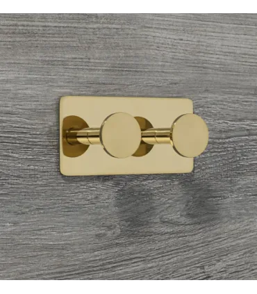 Dvojitý samolepiaci vešiak z leštenej mosadznej nehrdzavejúcej ocele