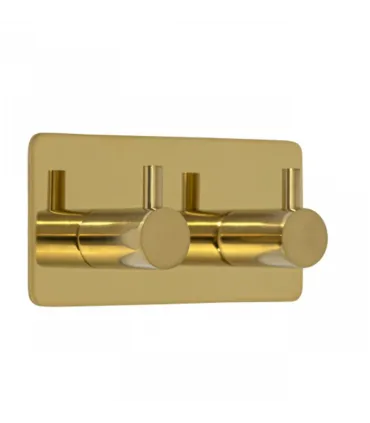 Dvojitý samolepící věšák z leštěné mosazné nerezavějící oceli