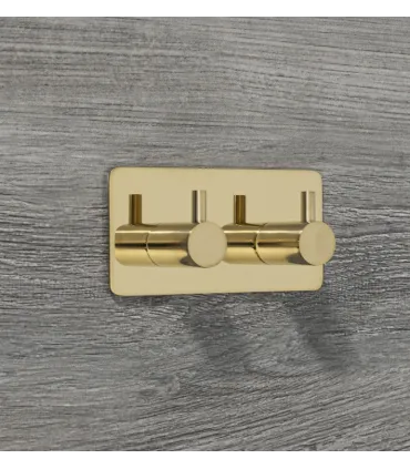 Dvojitý samolepící věšák z leštěné mosazné nerezavějící oceli