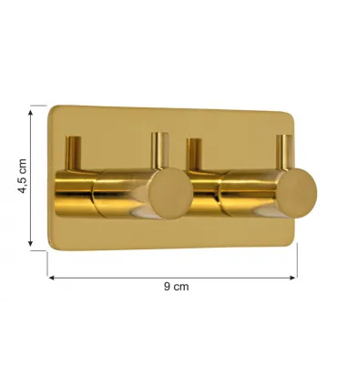 Dvojitý samolepící věšák z leštěné mosazné nerezavějící oceli