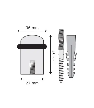 Zarážka dveří 25/40 mm z broušené nerezavějící oceli