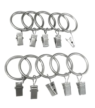 Krúžok so štipcom kus satin nickel  Ø19 mm