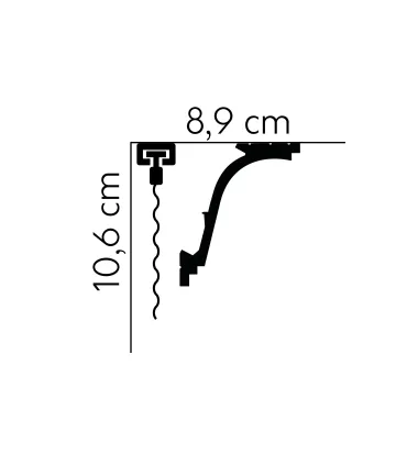 Garnižová stropná lišta MARDOM MD110 - vhodná pre LED podsvietenie
