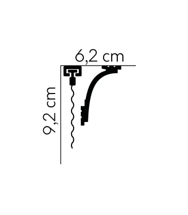 Garnižová stropná lišta MARDOM MD161 - vhodná pre LED podsvietenie
