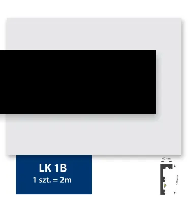 Garnižová stropní lišta Prestige 1B černá - vhodná pro LED podsvícení 200x10cm