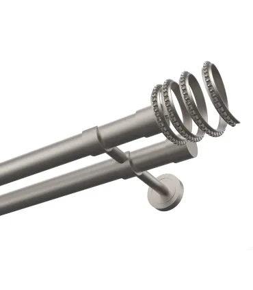 Kovová dvojitá garnýž EXCLUSIVE Satyn Ø 28 mm - Crystal Spiral