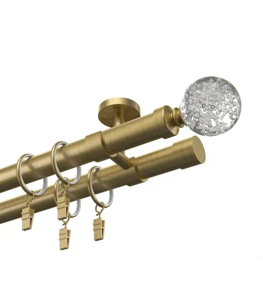 Kovová dvojitá garnýž EXCLUSIVE Antik Ø 28 mm - Crystal