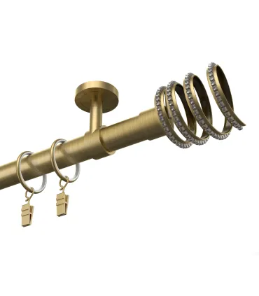 Kovová garnýž EXCLUSIVE Antik Ø 28 mm - Crystal Spiral