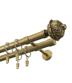 Kovová dvojitá garnýž EXCLUSIVE Antik Ø 28 mm - Damascus