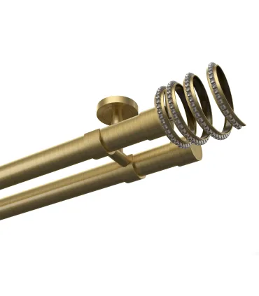 Kovová dvojitá garnýž EXCLUSIVE Antik Ø 28 mm - Crystal Spiral