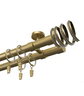 Kovová dvojitá garnýž EXCLUSIVE Antik Ø 28 mm - Crystal Spiral