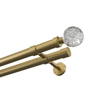 Kovová dvojitá garnýž EXCLUSIVE Antik Ø 28 mm - Crystal