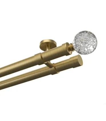 Kovová dvojitá garnýž EXCLUSIVE Antik Ø 28 mm - Crystal