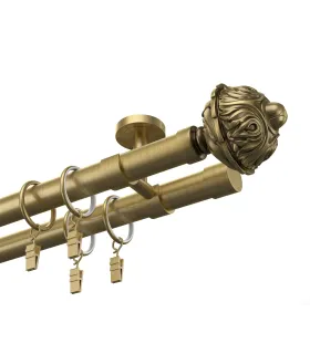 Kovová dvojitá garnýž EXCLUSIVE Antik Ø 28 mm - Damascus