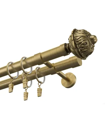 Kovová dvojitá garnýž EXCLUSIVE Antik Ø 28 mm - Damascus