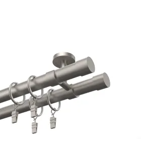 Kovová dvojitá garnýž EXCLUSIVE Satin Ø 28 mm - Pullo